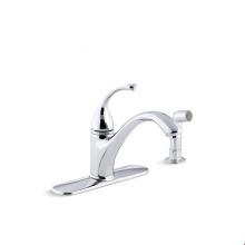 KOHLER 10412-CP - Forte® 4-hole kitchen sink faucet with 9-1/16'' spout, matching finish sidespray