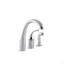 KOHLER 10430-CP - Forte® 3-hole remote valve kitchen sink faucet with 9'' spout with matching finish