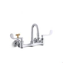 KOHLER 7308-5A-CP - Triton® Shelf-back double wristblade lever handle sink faucet with loose-key stops