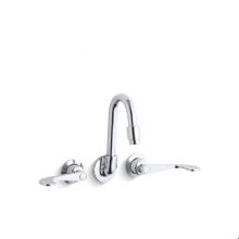 KOHLER 7302-5A-CP - Triton® Shelf-back double wristblade lever handle sink faucet