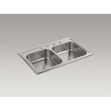 KOHLER 4015-4-NA - Toccata™ 33'' x 22'' x 6'' top-mount double-equal bowl kitchen sin