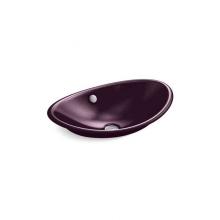 KOHLER 5403-PL-PLM - Iron Plains® Oval Wading Pool® bathroom sink with Black Plum painted underside