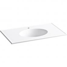 KOHLER 2798-1-0 - Ceramic/Impressions® 37'' oval vanity-top bathroom sink with single faucet hole