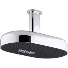 KOHLER 26295-G-CP - Statement Oval 14 in. Two-Function 1.75 Gpm Rainhead With Katalyst Air-Induction Technology