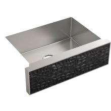 KOHLER 22571-NA22577-NM - KOHLER Tailor Medium Single Basin Stainless Steel Sink with Carved Stone Insert