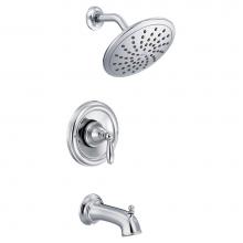 Moen T2253EP - Brantford Posi-Temp Rain Shower 1-Handle Tub and Shower Faucet Trim Kit in Chrome (Valve Sold Sepa