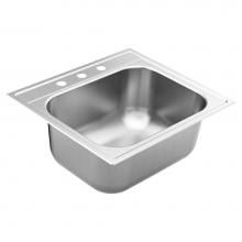 Moen GS181953Q - 1800 Series 25-inch 18 Gauge Drop-in Single Bowl Stainless Steel Kitchen or Bar Sink, 9-inch Depth