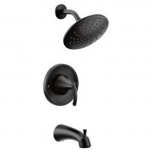 Moen T2843EPBL - Glyde Posi-Temp Rain Shower Single-Handle Tub and Shower Faucet Trim Kit in Matte Black (Valve Sol