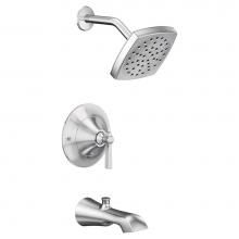 Moen TS2913 - Flara Posi-Temp Rain Shower 1-Handle Tub and Shower Faucet Trim Kit in Chrome (Valve Sold Separate