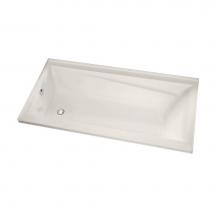 Maax 105514-103-007-102 - Exhibit 6032 IF Acrylic Alcove Left-Hand Drain Aeroeffect Bathtub in Biscuit