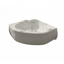 Maax 100041-000-007 - Kashmir 59.75 in. x 59.75 in. Corner Bathtub with Center Drain in Biscuit