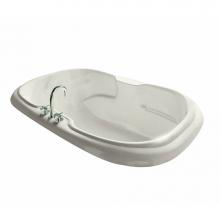 Maax 101058-055-007 - Calla 59.75 in. x 41.5 in. Drop-in Bathtub with Aerofeel System Center Drain in Biscuit