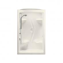 Maax 101139-R-000-007 - Stamina 48-I 51 in. x 35.75 in. x 85.25 in. 1-piece Shower with Right Seat, Center Drain in Biscui