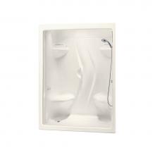 Maax 101141-2L-000-007 - Stamina 60-I 59.5 in. x 35.75 in. x 85.25 in. 1-piece Shower with Two Seats, Left Drain in Biscuit