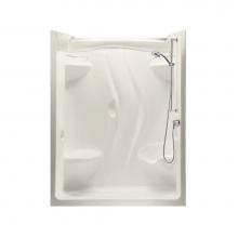 Maax 101142-S2R-000-007 - Stamina 60-II 59.5 in. x 35.75 in. x 76.38 in. 2-piece Shower with Two Seats, Right Drain in Biscu