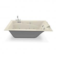 Maax 101265-000-004 - Optik 59.75 in. x 32 in. Alcove Bathtub with End Drain in Bone