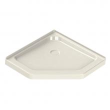 Maax 101423-000-007 - NA 38.125 in. x 38.125 in. x 4.125 in. Neo-Angle Corner Shower Base with Center Drain in Biscuit