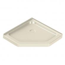 Maax 101424-000-004 - NA 40.125 in. x 40.125 in. x 4.125 in. Neo-Angle Corner Shower Base with Center Drain in Bone