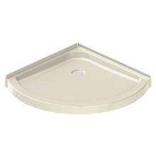 Maax 101429-000-004 - R 36.125 in. x 36.125 in. x 4.125 in. Round Corner Shower Base with Center Drain in Bone