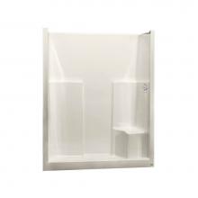 Maax 102676-L-000-007 - SS3660 R/L 60 in. x 36 in. x 77.375 in. 1-piece Shower with Left Seat, Center Drain in Biscuit