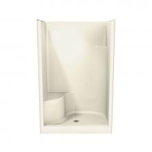 Maax 102720-R-000-004 - Carlton I 47.625 in. x 34.875 in. x 75 in. 1-piece Shower with Right Seat, Center Drain in Bone