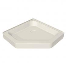 Maax 105045-000-007 - NA 42.125 in. x 42.125 in. x 6.125 in. Neo-Angle Corner Shower Base with Center Drain in Biscuit