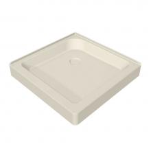 Maax 105053-000-004 - SQ 32.125 in. x 32.125 in. x 6.125 in. Square Corner Shower Base with Center Drain in Bone