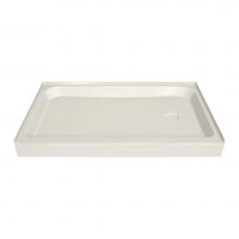 Maax 105055-L-000-007 - MAAX 59.75 in. x 30.125 in. x 6.125 in. Rectangular Alcove Shower Base with Left Drain in Biscuit