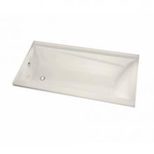 Maax 105514-L-000-007 - Exhibit 6032 IF Acrylic Alcove Left-Hand Drain Bathtub in Biscuit