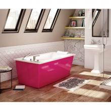 Maax 105571-055-236 - Optik F 60 in. x 32 in. Freestanding Bathtub with Aerofeel System End Drain in Pink Martini