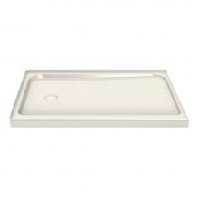 Maax 105594-L-000-007 - MAAX 59.75 in. x 36.25 in. x 4.125 in. Rectangular Corner Shower Base with Left Drain in Biscuit