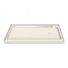 Maax 105666-L-000-007 - MAAX 59.75 in. x 36.25 in. x 4.125 in. Rectangular Alcove Shower Base with Left Drain in Biscuit