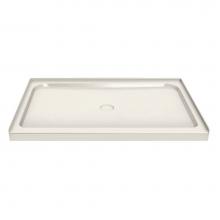 Maax 105716-000-007 - MAAX 59.75 in. x 42.125 in. x 4.125 in. Rectangular Alcove Shower Base with Center Drain in Biscui