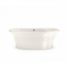 Maax 105745-000-007 - Ella Embossed 66 in. x 36 in. Freestanding Bathtub with Center Drain in Biscuit