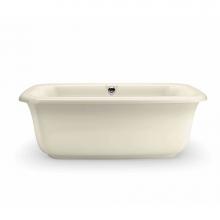 Maax 105756-055-004 - Miles 66 in. x 36 in. Freestanding Bathtub with Aerofeel System Center Drain in Bone