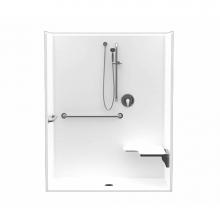 Maax 106548-R-000-002 - MX QSI-6233-BF 0.75 in. 62 in. x 32.75 in. x 78.5 in. 1-piece Shower with Right Seat, Center Drain