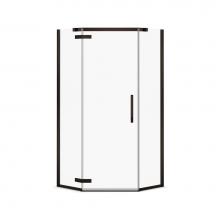 Maax 139315-900-173-000 - Davana Neo-angle 38 in. x 38 in. x 75 in. Pivot Corner Shower Door with Clear Glass in Dark Bronze