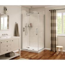 Maax 139330-900-084-000 - Davana Rectangular 34 in. x 42 in. x 75 in. Pivot Corner Shower Door with Clear Glass in Chrome