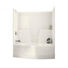 Maax 140579-L-000-007 - TSOT6042 60 in. x 42 in. x 72 in. 1-piece Tub Shower with Left Drain in Biscuit