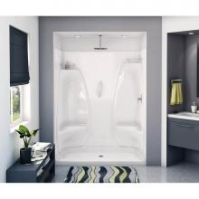 Maax 141054-R-000-001 - ACSH/RS/LS/NS-60 60 in. x 33.25 in. x 75 in. 1-piece Shower with Right Seat, Center Drain in White