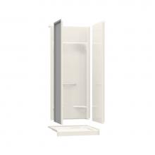 Maax 145019-000-007 - KDS AFR 31.875 in. x 32 in. x 79.5 in. 4-piece Shower with No Seat, Center Drain in Biscuit