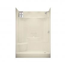 Maax 145037-L-000-004 - KDS AFR 59.75 in. x 30 in. x 82.25 in. 4-piece Shower with Left Seat, Right Drain in Bone