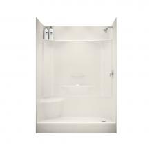 Maax 145037-R-000-007 - KDS AFR 59.75 in. x 30 in. x 82.25 in. 4-piece Shower with Right Seat, Left Drain in Biscuit