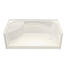 Maax 145038-000-007 - SPS 59.875 in. x 30 in. x 20.125 in. Rectangular Alcove Shower Base with Center Drain in Biscuit