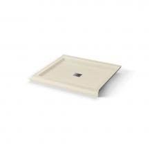 Maax 420001-543-004 - B3 Base 4832 Square Drain Stabili-T, Corner Right Bone / Natural