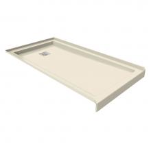 Maax 420005-E-504-004 - B3 Base 6032 Square Drain Alcove-Deep Installation Bone / Natural