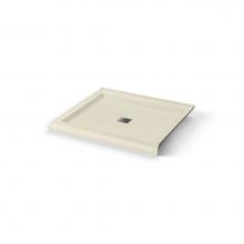 Maax 420034-543-004 - B3 Base 4236 Square Drain Stabili-T, Corner Right Bone / Natural