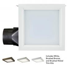 Broan Nutone AERN110LTK - NuTone® 110 CFM Decorative Exhaust Fan, Square Flat Panel LED Light w/ Easy Change Trim Kit,