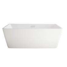 American Standard 2766034.020 - Sedona® Loft® 63 x 30-Inch Rectangle Freestanding Bathtub Center Drain With Integrated O