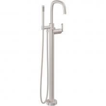 California Faucets 0811-H45.20-PC - Contemporary Single Hole Floor Mount Tub Filler – Quad Arc Spout